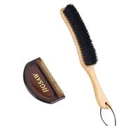smtfcty Wooden Clothes Brush,2 pack Lint Brush and Cashmere Comb Synthetic Bristle Clothes Brush for Suits, Cashmere, Wool, Velvet, Suede, Hat, Manual Portable Depiller