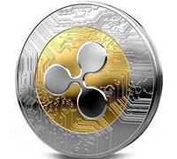 SMTHOME 1pcs Ripple Coin XRP CRYPTO Commemorative Collecting Coins, Alloy Gold and Silver Dual Color Anniversary Coins with Box
