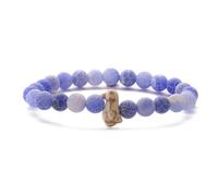 SMTSEC 8mm Purple Weathering Beaded Bracelet White Little Penguin Pendant Stretch Bracelet Natural Stone Beads Lucky Bracelet Animal Theme Cute Bangle for Boys Girls Kids Teens
