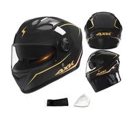 SMTSEC Motorbike Helmets With Visor UV Goggles Full Face Retro Motorcycle Helmet ABS Material DOT/ECE Certified Crash Helmets Scooter Helmet Cruiser Chopper Moped Helmet For Men Women,Black-55~62CM