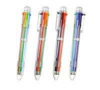 smttw 4 Pack 0.5mm 6-in-1 Multicolor Ballpoint Pen - Best for Smooth Writing-Retractable Ballpoint Pens for Office School Supplies Students Children Unique Gifts