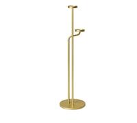 Smtyle Gold Standing Candelabra, Dual-Tier Sculptural Metal Floor Candle Holders for Wedding, Home Decor, Holiday, and Birthday Party