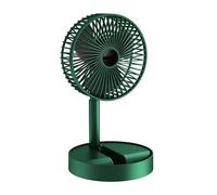 SMTYXS Desktop Electric Fan 180 Degree Adjustable Portable Telescopic USB Rechargeable Wireless Floor Standing Mini Strong Wind(Green)
