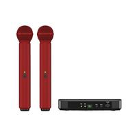 SMTYXS Karaoke Mic Wireless Microphone Professional UHF Frequency Adjustable Metal Handheld For Party Show Teaching Church(GO1-2red)