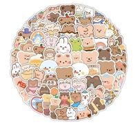 SMTZ-100pcs Cute Cartoon Bear Sticker Reward Sticker Decorative Drinking Glass Computer Refrigerator Notebook Laptop Luggage Skateboard Water Bottle Diary Waterproof Sticker