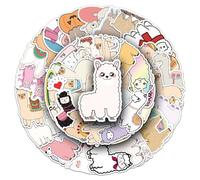 SMTZ-50pcs Cartoon Alpaca Cute Animal Decoration Scooter Luggage Refrigerator Guitar Stationery Scrapbook Laptop Water Bottle Waterproof Vinyl Stickers