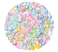 SMTZ-50pcs Colorful Bubble Stickers Transparent Waterproof Material Glass Phone Case Decoration DIY Vinyl Sticker