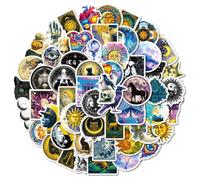 SMTZ-50pcs Mysterious Celestial Stickers Starry Sky Dream Mobile Phone Helmet Sticker Paper Scrapbook Laptop Waterproof
