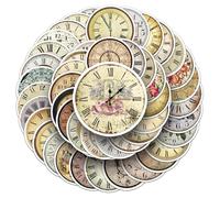 SMTZ-50pcs Nostalgic Clock Graffiti Vintage Phone Case Luggage Scrapbook Laptop Waterproof Stickers