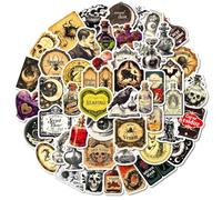 SMTZ-50pcs Pharmacist Graffiti Stickers Gothic Skeleton Spider Crow Mix and Match Vintage Water Bottle Scrapbook Waterproof Stickers