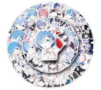 SMTZ-50pcs Rem Japanese Manga Sticker Cartoon Re: Starting from Scratch in Another World Life Decoration Mobile Phone Computer Waterproof Vinyl Stickers