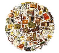 SMTZ-50pcs Vintage Home Graffiti Stickers Luggage Scrapbook Laptop Waterproof Vinyl Sticker