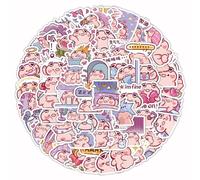 SMTZ-60pcs Little Pink Pig Cute Cartoon Sticker Piglet Mobile Phone Case Tablet Decoration Suitcase Water Bottle Waterproof Sticker