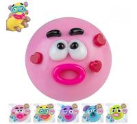 Smu_shers Squishy Fidget Stress Toy with Interchangeable Squishy Dog Faces, Funny Smu_shers Dog Face SwapSquishy Stress Relief Sensory Squeeze Toy for Adults (Red)