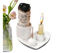 Smudge Bowl - 4 In 1 Ceramic Incense Burner Stands, Multi Purpose Aromatherapy Holder, Heat Resistant Meditation Accessory, Spiritual Relaxation Decor Piece | Elegant Home Scenting Tray For Yoga, Calm