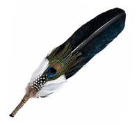 Smudge Feather, Turkey and Peacock, Unique Homecrafted Energy Cleansing Clearing Spiritual Practice House Smudging - Detailed Instructions for Beginners (Black/White)