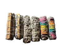 VIE 2x White Sage 4" Smudge Sticks, 2x Palo Santo White Sage 4" Smudge Sticks, 2x Chakra Petals White Sage 4" Smudge Sticks