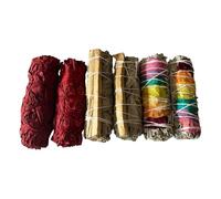 Smudge Sticks Variety Pack, 6pcs, Includes Palo Santo Blend, Chakra Petals Sage and Dragon’s Blood Sage, 4-inch