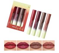 Smudgeproof Matte Lipstick 4Pieces Set Waterproof Lip Color Precise Application All Day Wear Lightweight Non Sticky Matte Lip Color