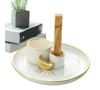 Smudging Burn Bowl - Holder Smudge Stick, Burner Bowl Ceramics Incense Holder | Handmade Ceramic Candles Incense Burner, Bundle Smudge Pot Bowl Smudging Plate for White Paloo Santo Sticks