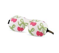 SMUG 100% Blackout Sleep & Eye Mask | Eyelash Extension Friendly | Eye Masks for Sleeping | Sleep Masks for Women & Men | Straps for Dream Comfort & Adjustability | White Cherries