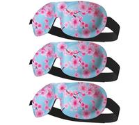 SMUG 100% Blackout Sleep & Eye Mask - Eyelash Extension Friendly - Eye Masks for Sleeping - Sleep Masks for Women & Men - Straps for Dream Comfort & Adjustability - Cherry Blossom, 3 Pack