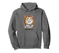 Smug Cat I Own The Internet Meme Feline Owner Pullover Hoodie