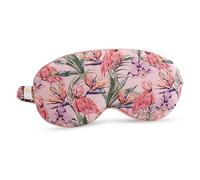 SMUG Cloud Padded Satin Sleep Mask Eye Cushions | 100% Blackout | Skin & Hair Friendly | Improve Sleeping | Plush Sleep Masks for Women & Men | Elasticated Strap for Dream Comfort | Flamingo Paradise