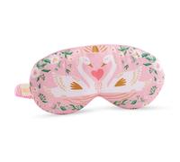 SMUG Cloud Padded Satin Sleep Mask Eye Cushions | 100% Blackout | Skin & Hair Friendly | Improve Sleeping | Plush Sleep Masks for Women & Men | Elasticated Strap for Dream Comfort | Swans