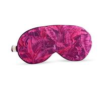 SMUG Cloud Padded Satin Sleep Mask Eye Cushions | 100% Blackout | Skin & Hair Friendly | Improve Sleeping | Plush Sleep Masks for Women & Men | Elasticated Strap for Dream Comfort | Pink Fern
