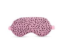 SMUG Lavender Weighted Eye Mask - Microwaveable Wheat Bag, Hot & Cold Compress for Migraine Relief, Headache, Stress, Anxiety & Sleep Aid - Deep Pressure Therapy Mask - Pink Dalmatian