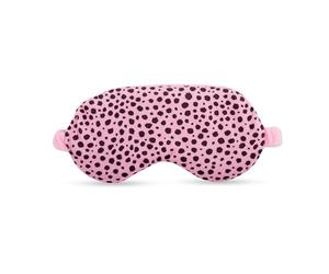 SMUG Lavender Weighted Eye Mask - Microwaveable Wheat Bag, Hot & Cold Compress for Migraine Relief, Headache, Stress, Anxiety & Sleep Aid - Deep Pressure Therapy Mask - Pink Dalmatian