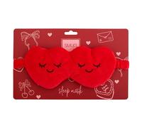 SMUG Novelty Plush Sleep Mask | Soft Padded Eye Mask for Sleeping, Travel & Naps | Light Blocking Comfort for Home, Flights & Gifts | Red Hearts