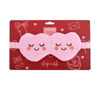 SMUG Novelty Plush Sleep Mask | Soft Padded Eye Mask for Sleeping, Travel & Naps | Light Blocking Comfort for Home, Flights & Gifts | Pink Hearts