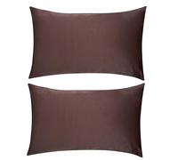 SMUG Satin Pillowcases 2 Pack | Luxury Satin Pillowcases | Silky, Cooling Covers for Frizz-Free Hair & Smooth Skin, Anti-Wrinkle with Envelope Closure for Women (Standard/Queen) | Mocha