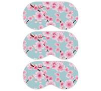 SMUG Satin Sleep Mask (3 Pack) Deep Dream Sleep Aid Eye Mask for Women & Men for Sleeping, Travel, Night Shift - Soft on Skin & Reduce Dark Circles - Eye Cover to Block Out Light - Cherry Blossom