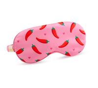 SMUG Satin Sleep Mask - Sleep Aid for Women & Men for Sleeping & Travel - Silky Soft to Nourish Skin & Reduce Dark Circles - Eye Cover to Block Out Light - Chilli Pepper