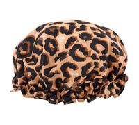 SMUG Shower Cap - Waterproof Shower Cap with Elastic Lining - Three Prints Available - Showers, Cooking, Spa Salon, Sleeping, Makeup - Shower Caps For Women UK Long Hair Short Hair - Leopard