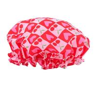 SMUG Shower Cap - Waterproof Shower Cap with Elastic Lining - Three Prints Available - Showers, Cooking, Spa Salon, Sleeping, Makeup - Shower Caps For Women UK Long Hair Short Hair - Sweet Cherry
