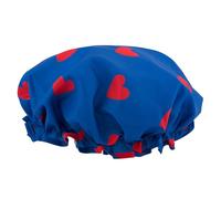 SMUG Shower Cap - Waterproof Shower Cap with Elastic Lining - Three Prints Available - Showers, Cooking, Spa Salon, Sleeping, Makeup - Shower Caps For Women UK Long Hair Short Hair - Loveheart