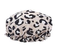 SMUG Shower Cap - Waterproof Shower Cap with Elastic Lining - Three Prints Available - Showers, Cooking, Spa Salon, Sleeping, Makeup - Shower Caps For Women UK Long Hair Short Hair - Grey Leopard