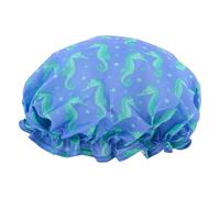 SMUG Shower Cap - Waterproof Shower Cap with Elastic Lining - Three Prints Available - Showers, Cooking, Spa Salon, Sleeping, Makeup - Shower Caps For Women UK Long Hair Short Hair - Seahorse