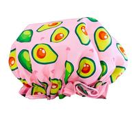 SMUG Shower Cap | Waterproof Shower Cap with Elastic Lining | Three Prints Available | Showers, Cooking, Spa Salon, Sleeping, Makeup | Shower Caps For Women UK Long Hair Short Hair | Avocado