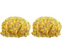 SMUG Shower Cap | Waterproof Shower Cap with Elastic Lining | Three Prints Available | Showers, Cooking, Spa Salon, Sleeping, Makeup | Shower Caps For Women UK Long Hair Short Hair | Duck (Pack of 2)