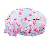 SMUG Shower Cap - Waterproof Shower Cap with Elastic Lining - Three Prints Available - Showers, Cooking, Spa Salon, Sleeping, Makeup - Shower Caps For Women UK Long Hair Short Hair - Cherry Blossom