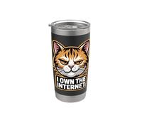 Smug Tabby Cat I Own The Internet Meme Stainless Steel Insulated Tumbler