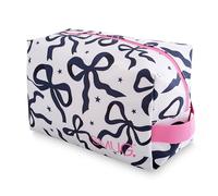 SMUG Wash Bag | Waterproof Travel Toiletry Bags for Travelling, Gym, Shower, Shaving, Toiletries, Cosmetics & Makeup Bag | Large Washbag for Men & Women | Stylish, Spacious & Easy to Clean | Bows