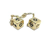 Smuggler's Dice Accurate Stainless Steel Gold Plated Deluxe Solo Dice - Antique