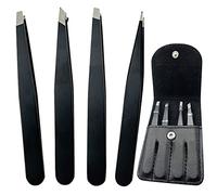 Smukdoo Professional Tweezers for Eyebrows,4 Pcs Eyebrow Tweezers Set for Ingrown Hair Removal