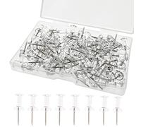 Smukdoo Push Pin,100 PCS Plastic Thumb Tacks Clear Push Pins Drawing Pins Map Pin for Pinboard,Bulletin Board (Transparent)